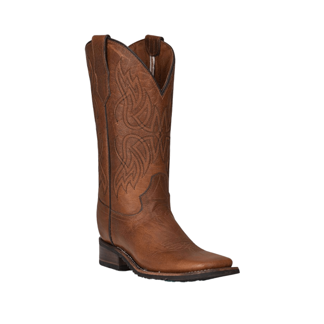 Circle Women's Honey Tan Embroidered Leather Western Boots