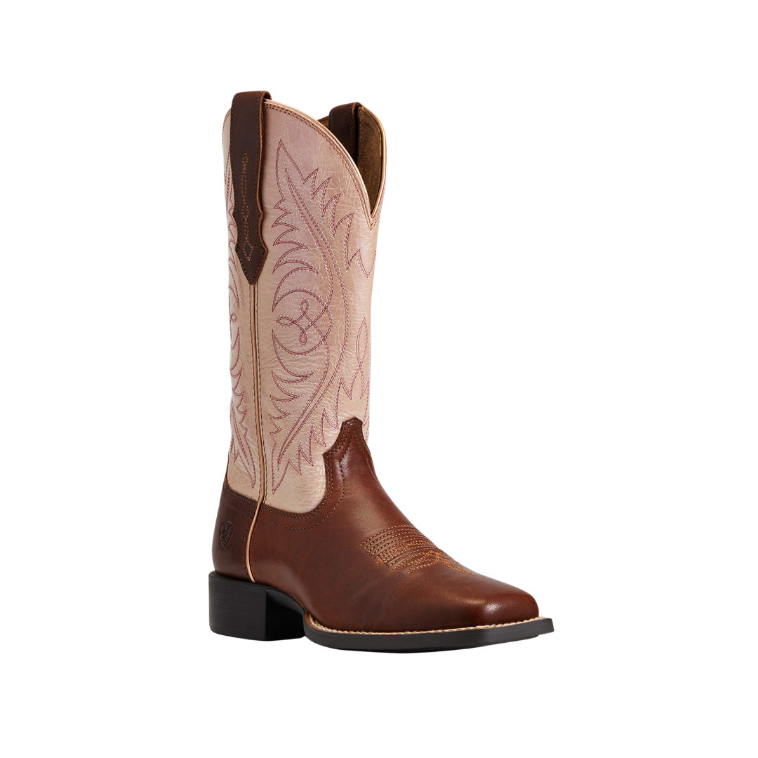 Ariat Women's Round Up Wide Western Stretch Fit Brown Boots