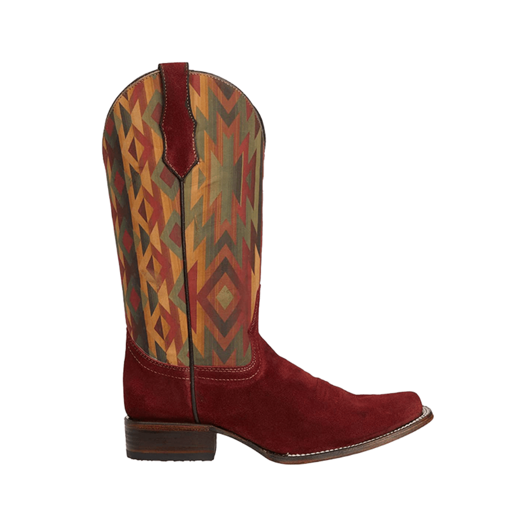 Corral Boots Women's Circle G Aztec Embroidery Square Toe Wine Boots