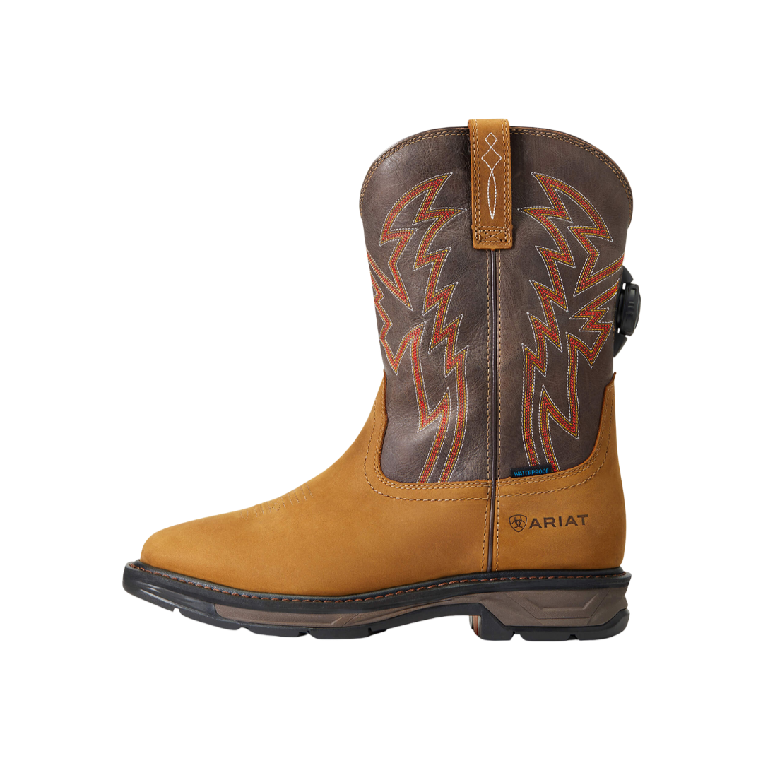 Ariat Men's Workhog XT Boa Waterproof Aged Bark Light Brown Boots