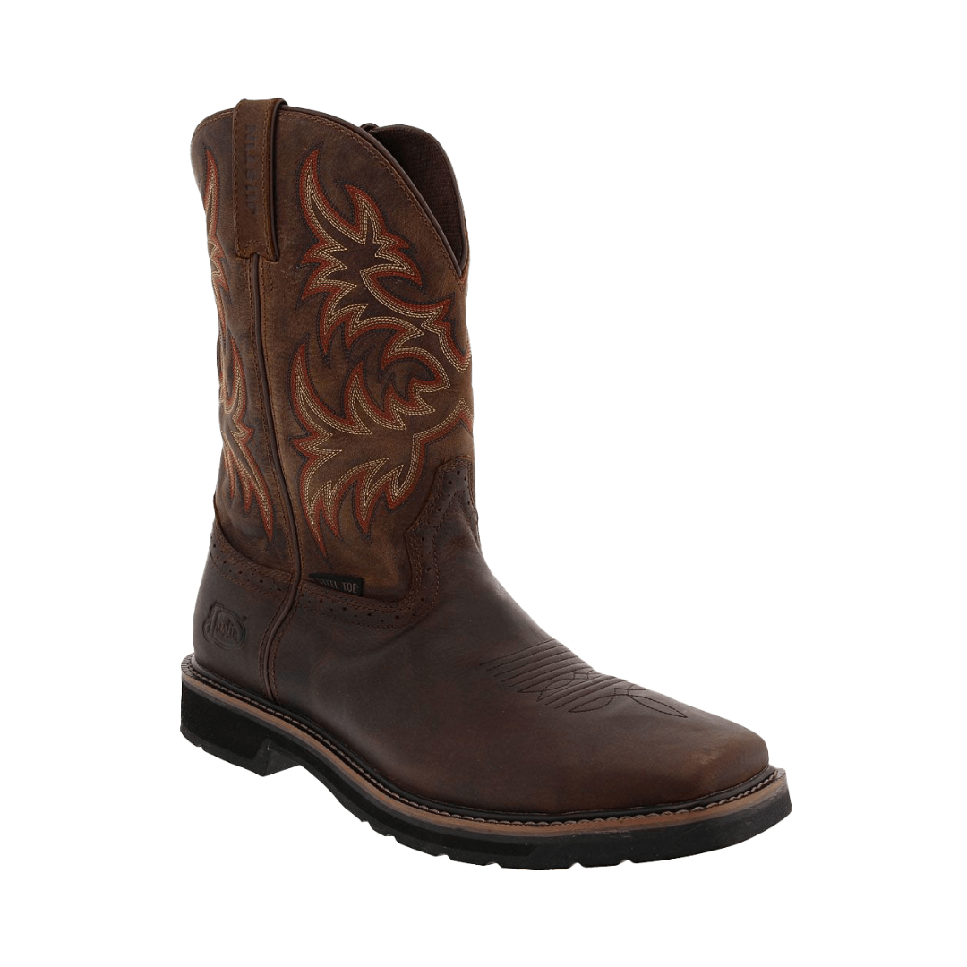 Justin Rugged Men's Cowhide Stampede Steel Tan Boots