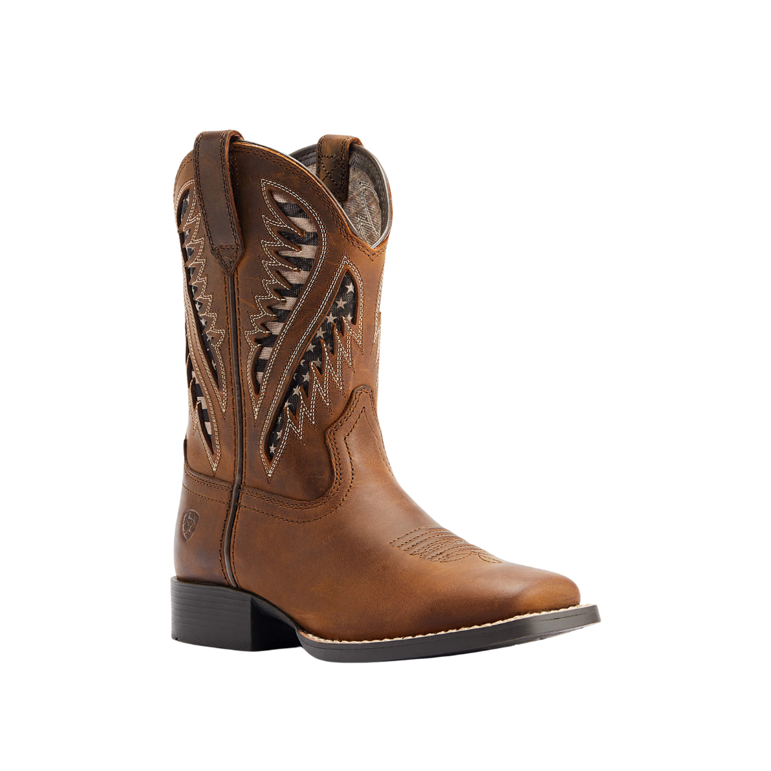 Ariat Youth Boy's Quickdraw Venttek Distressed Tan Boots