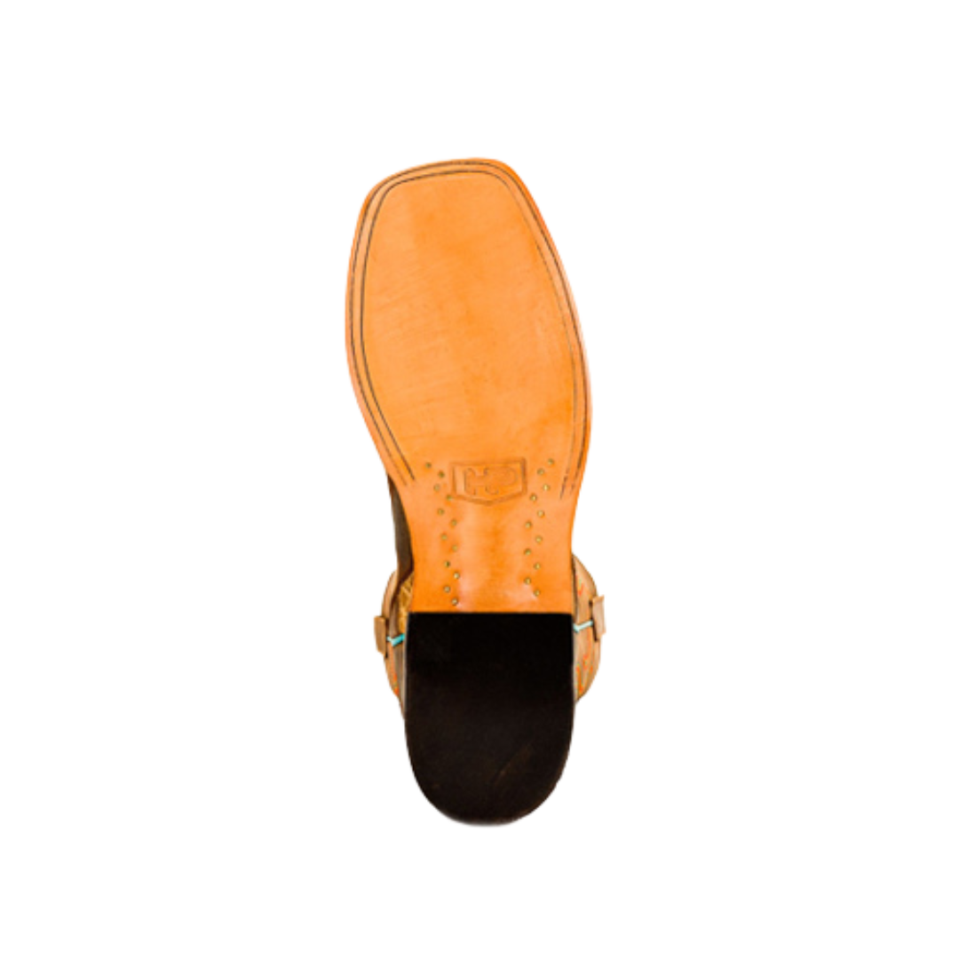 Horse Power Men's Patchwork Western Square Brown Toe Boot