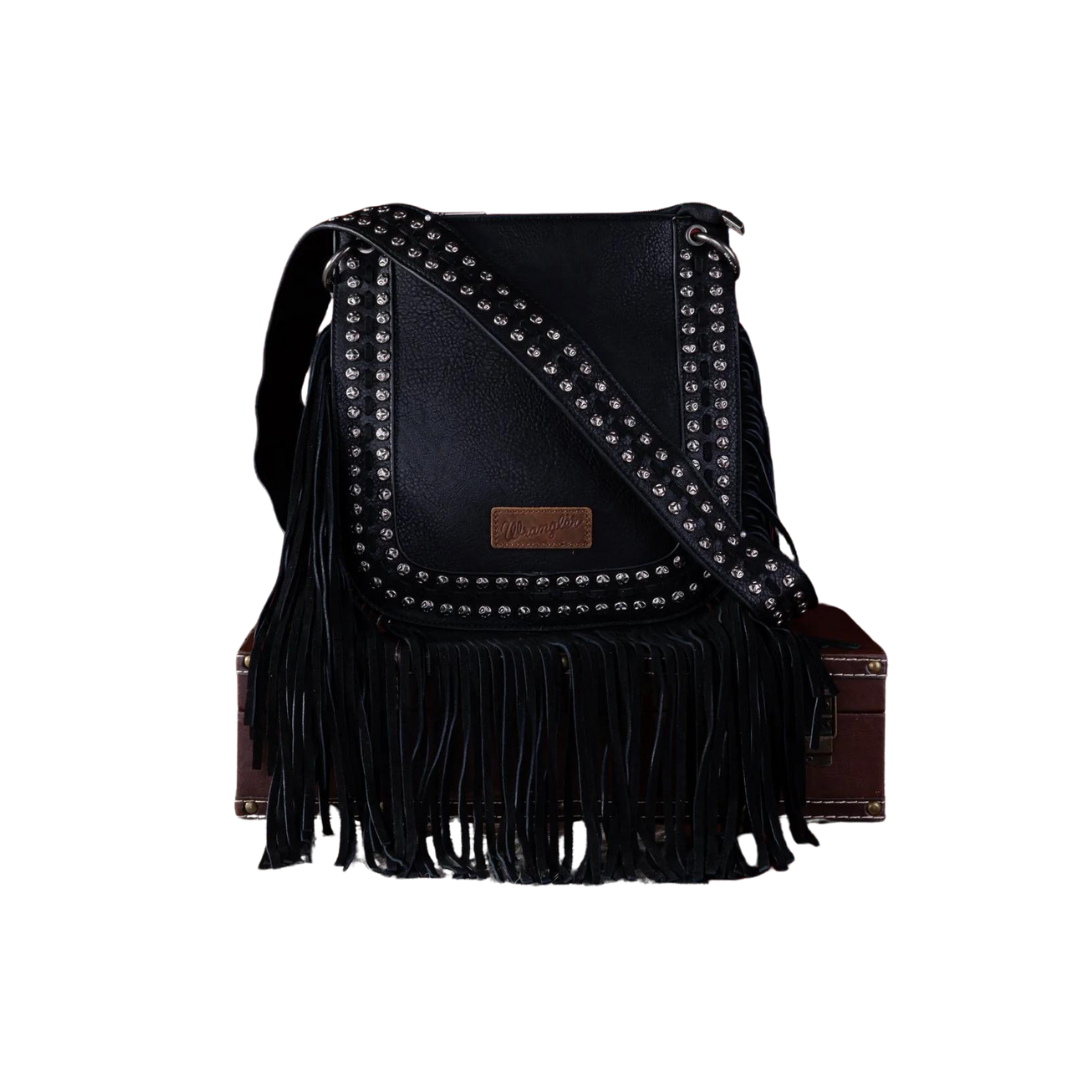 Wrangler Women's Rivets Fringe Concealed Carry Crossbody Bag
