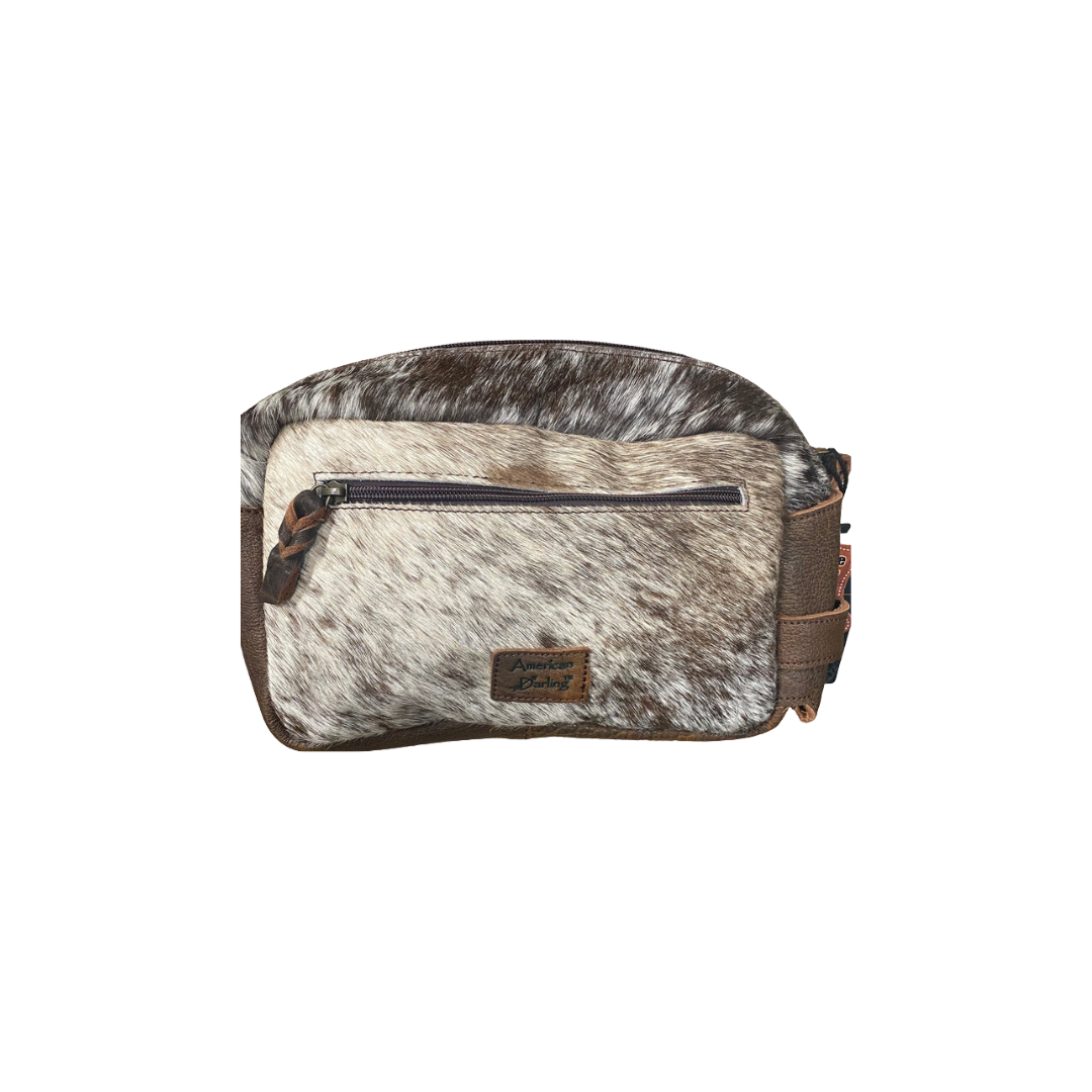 American Darlin Women's Hair Genuine Leather Multicolor Handbag