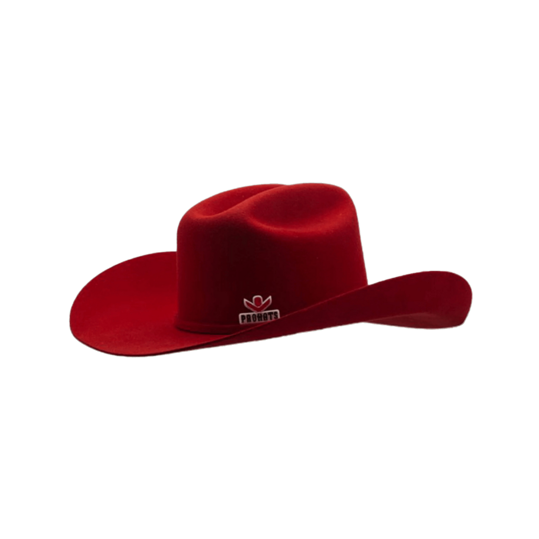 Pro Hats Women's Red Stamped Precreased Cowboy Hat