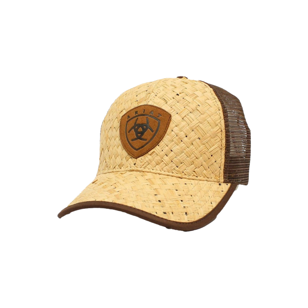 Ariat Brown Mesh Leather Patch Logo Cap