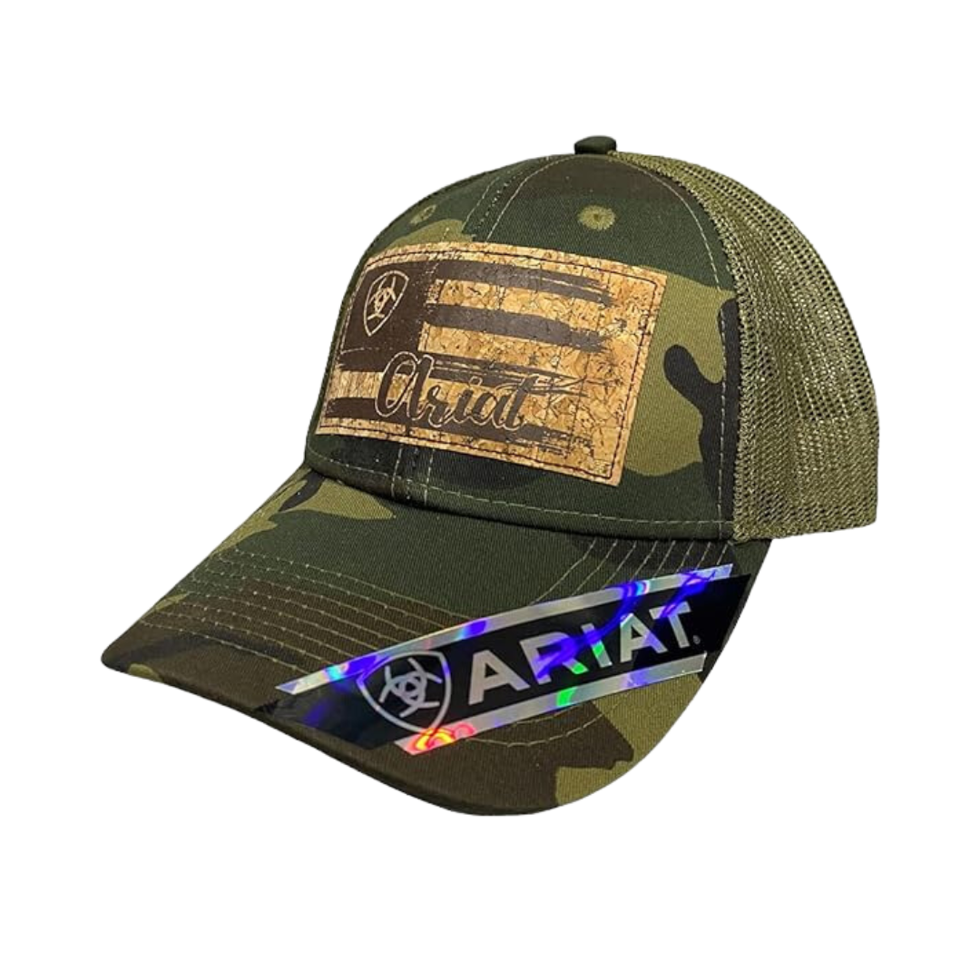 Ariat Camo Cork Patch US Flag Cap