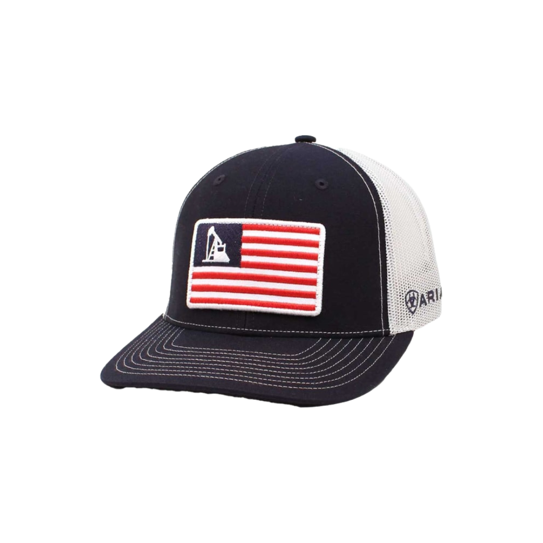 Ariat Blue Mesh Oil Rig Usa Flag Cap