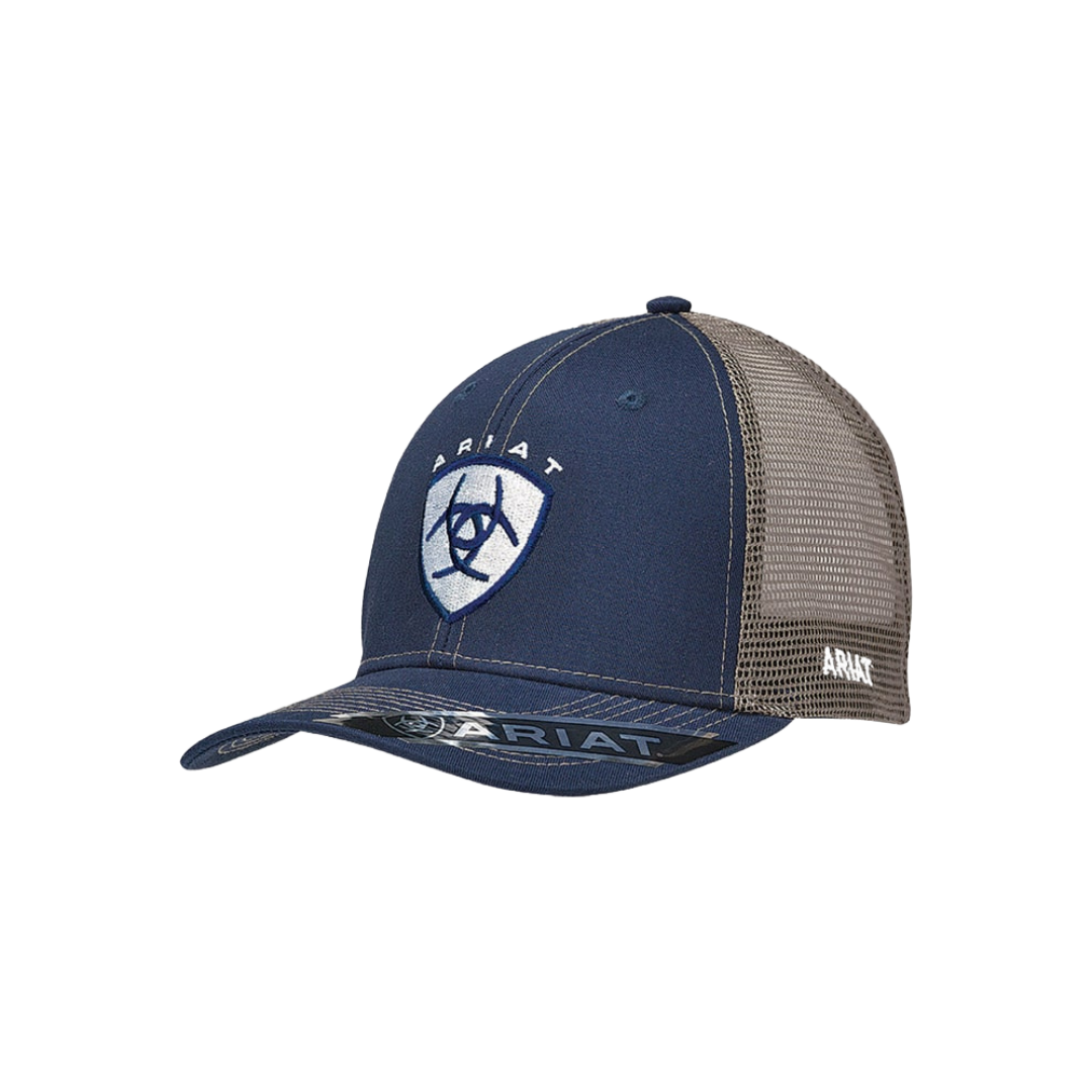 Ariat Navy and Grey Mesh Logo Embroidered Cap