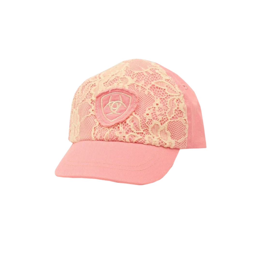 Ariat Pink Ivory Lace Embroidered Logo Cap
