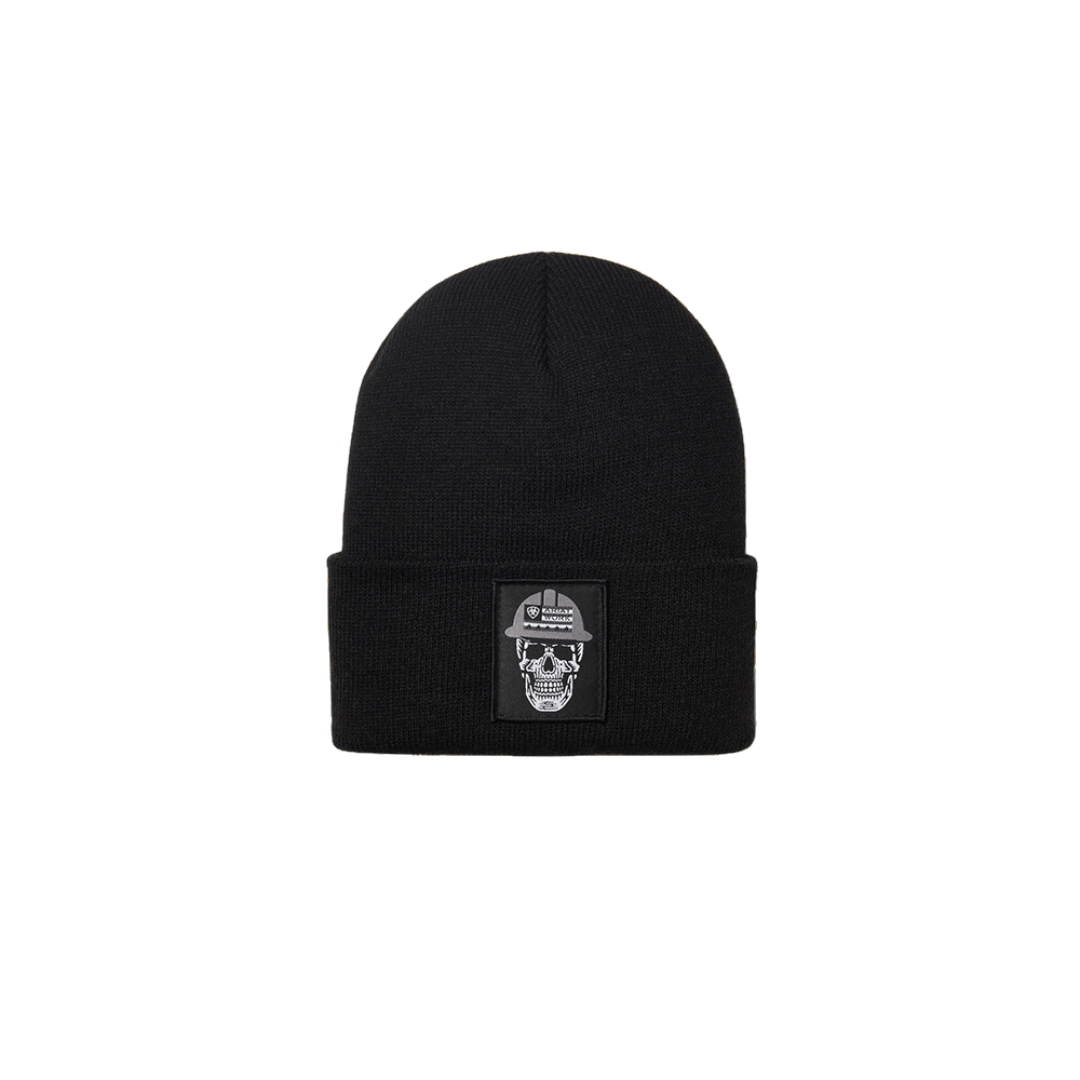 Ariat Black Cuffed Skeleton Patch Ariat Work Beanies
