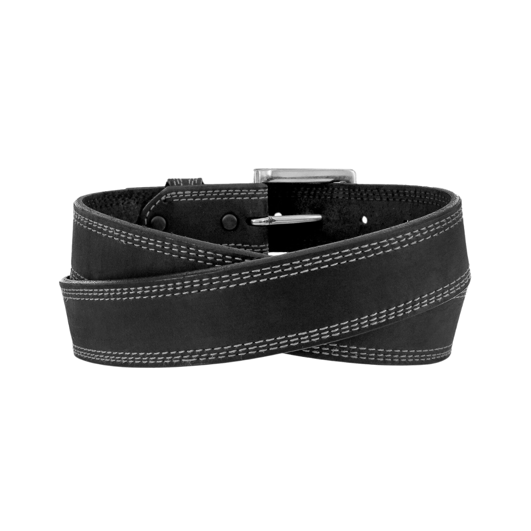 Justin Men's Overtime Triple Stitch Black Belt