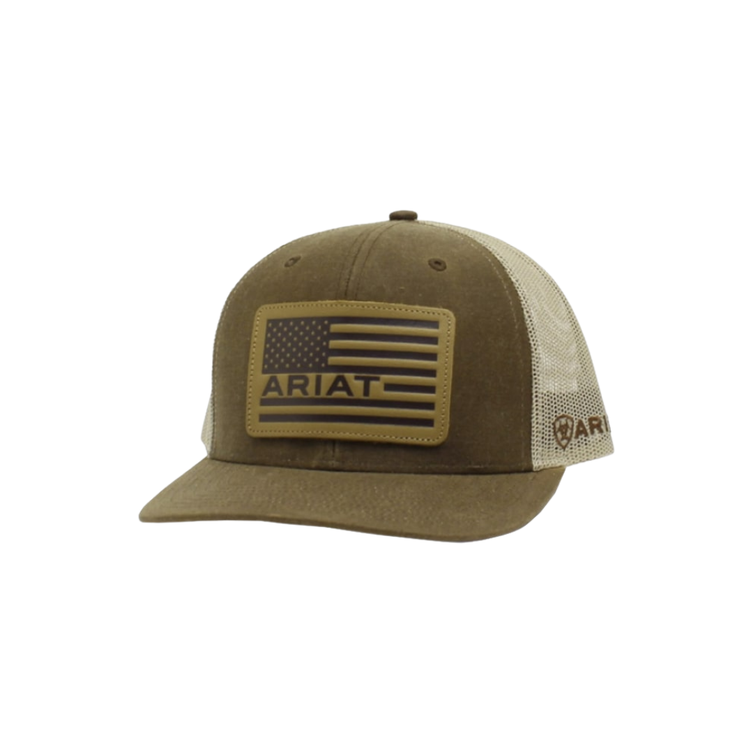 Ariat Brown US Flag Patch Mesh Cap