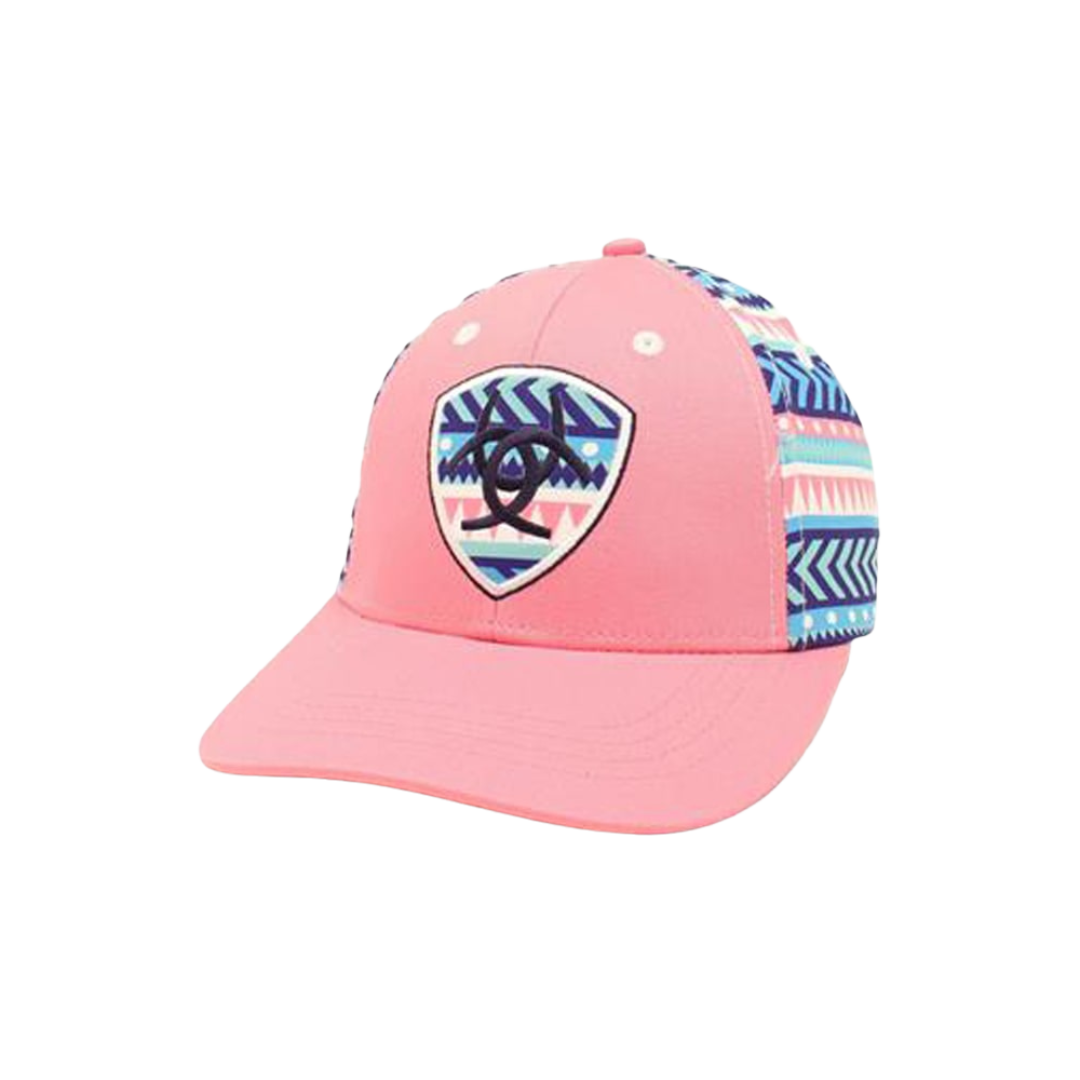 Ariat Girls Pink Aztec Stripe Design Cap