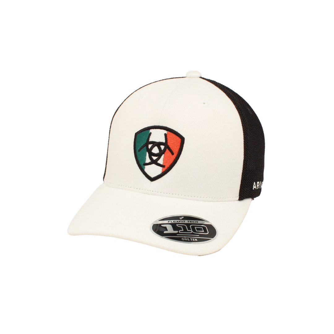 Ariat Flex Fit 110 White Mesh MX Flag Cap