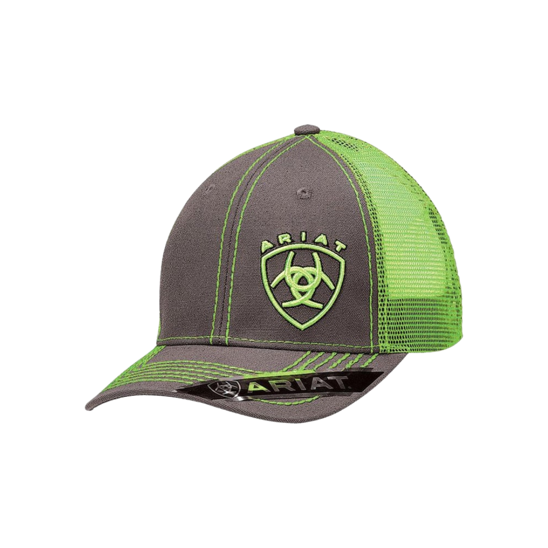 Ariat Grey and Green Mesh Ariat Signature Logo Cap