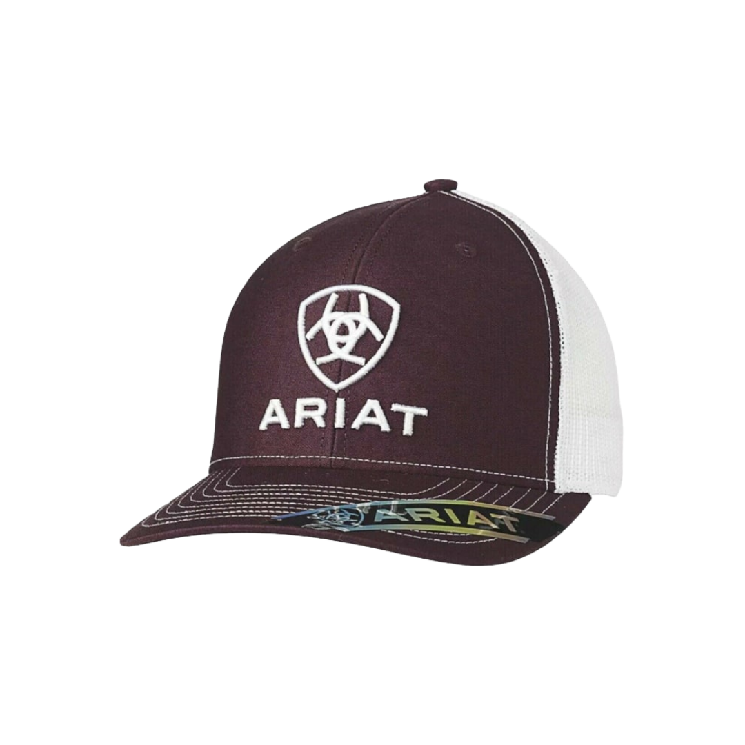 Ariat Flex Fit R112 Brown Mesh and Embroidered Logo Cap