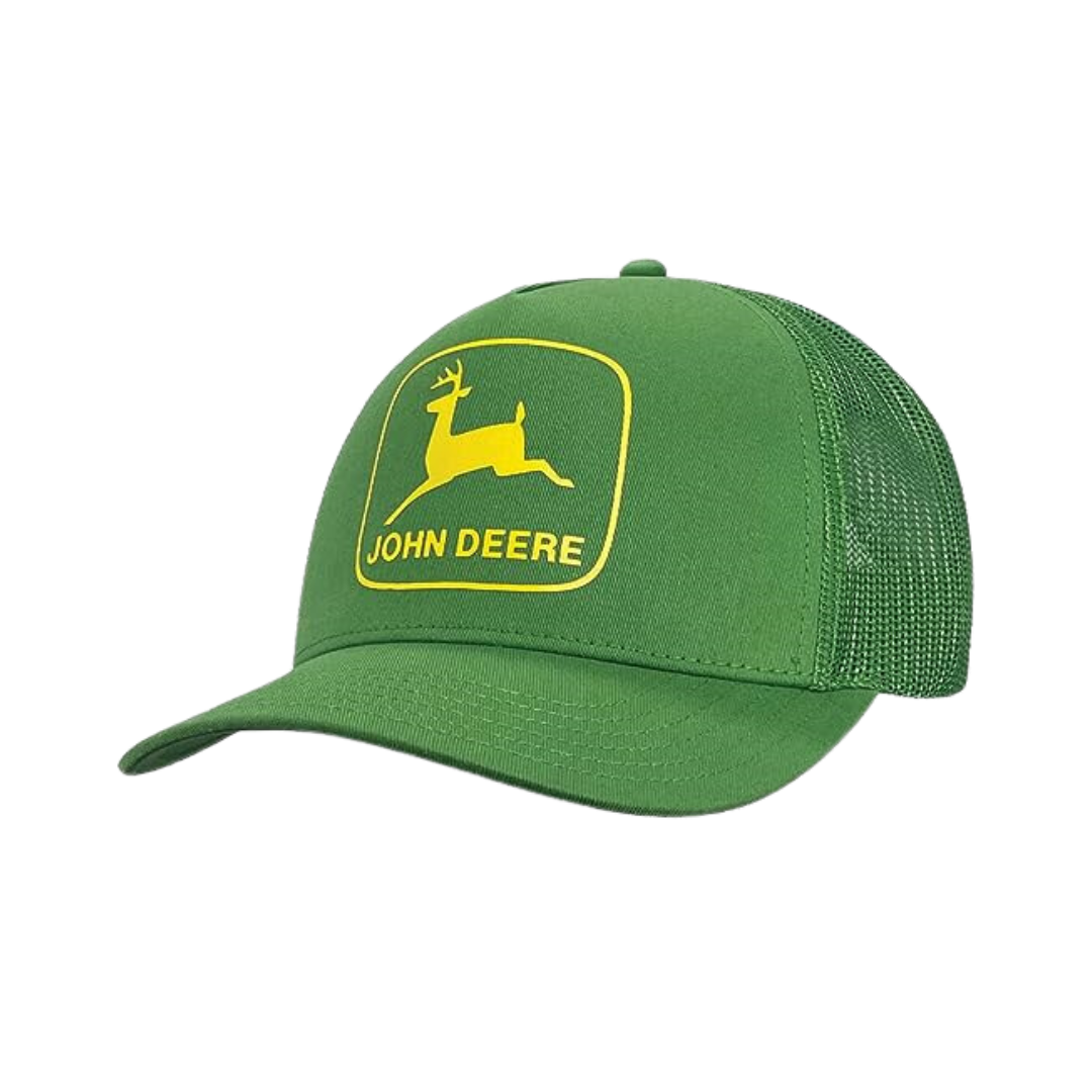 John Deere Men's Green Cotton Twill Mesh Trucker Cap