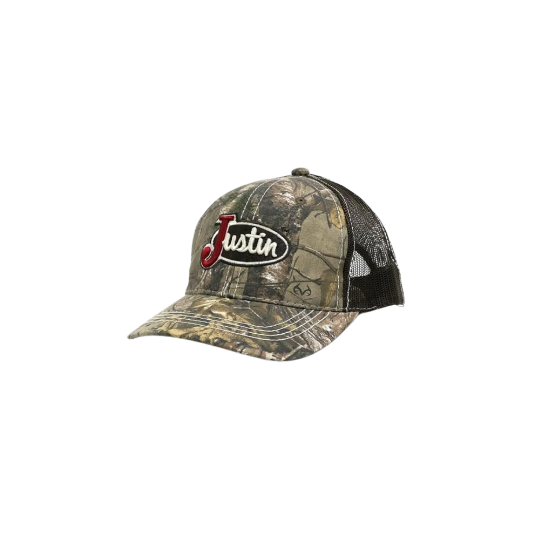 Milano Hats Real Tree Camo Black Mesh Embroidered Justin Cap