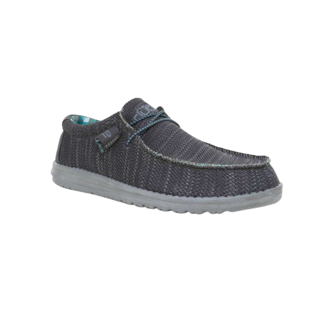 Hey Dude Men's Wally Sox Charcoal Slip Grey Shoes