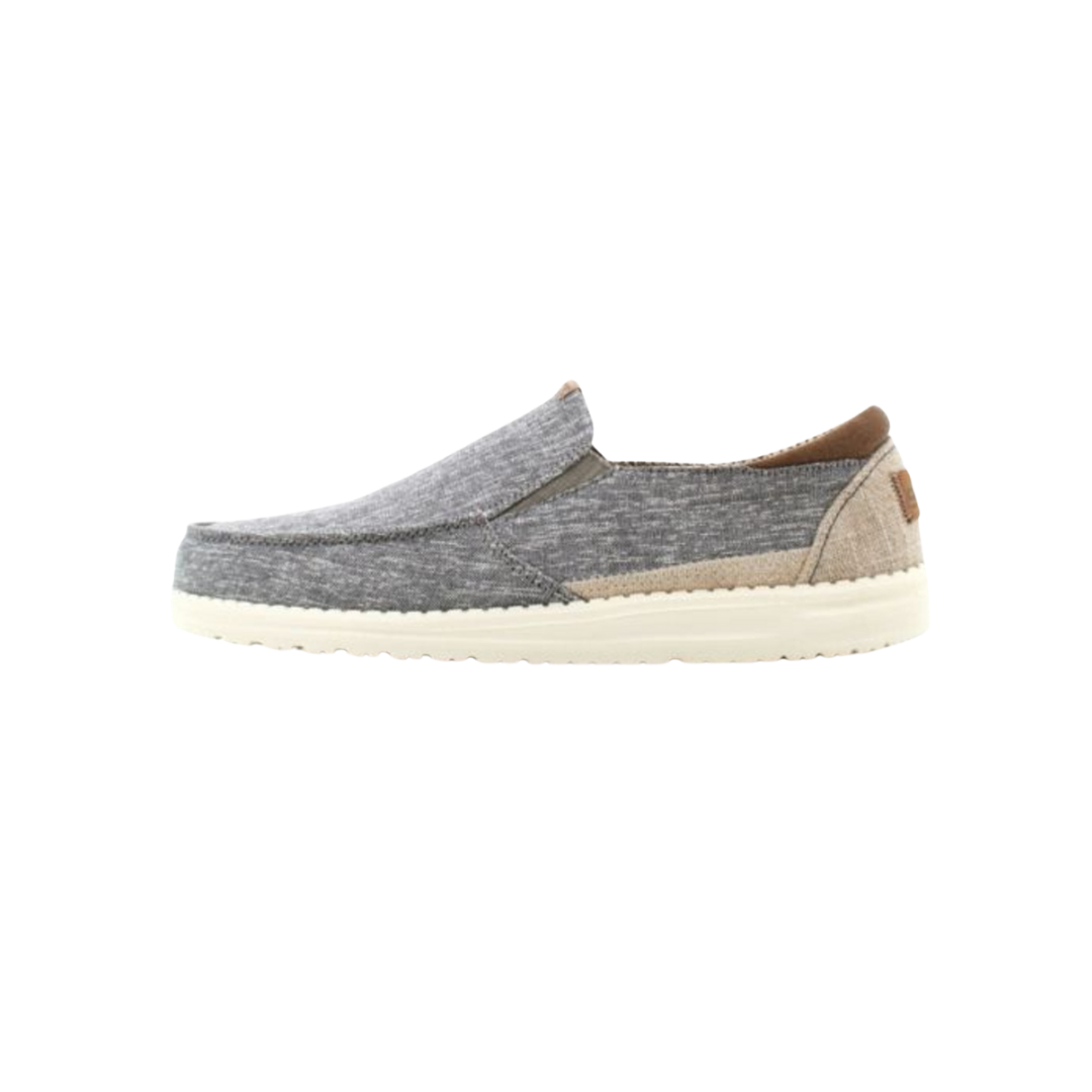 Hey Dude Men's Wally Thad Chambray Ghost Grey Shoes