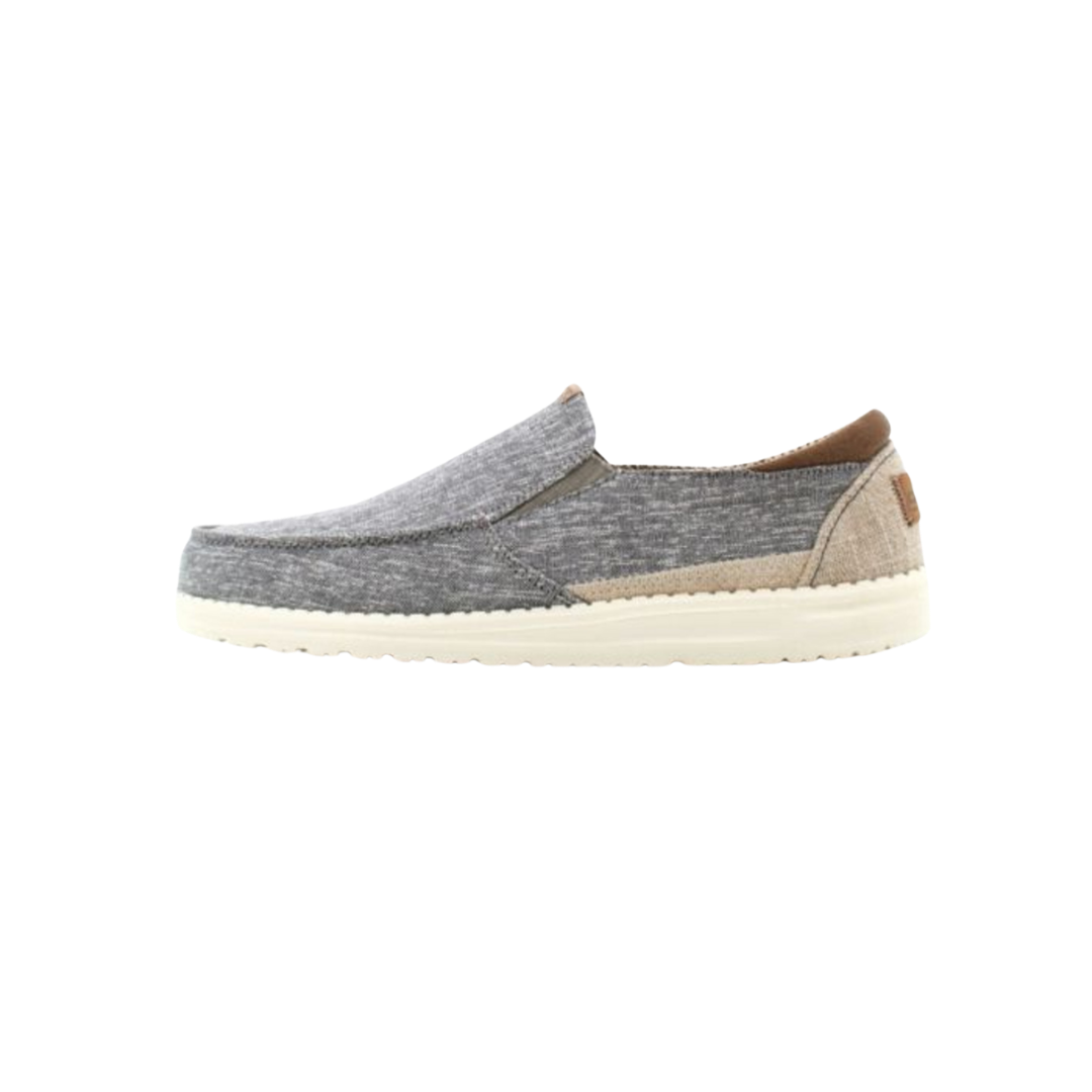 Hey Dude Men's Wally Thad Chambray Riviera Slip Grey Shoes