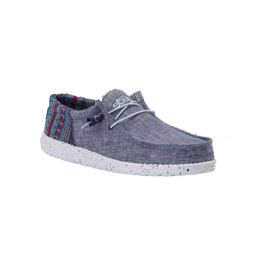 Hey Dude Men's Wally Tribe Slip On Blue Shoes
