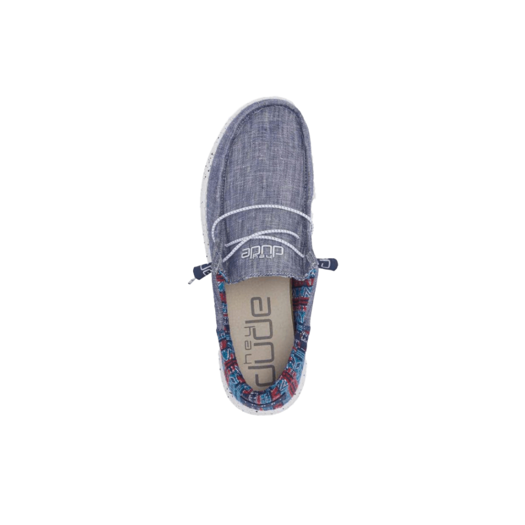 Hey Dude Men's Wally Tribe Slip On Blue Shoes