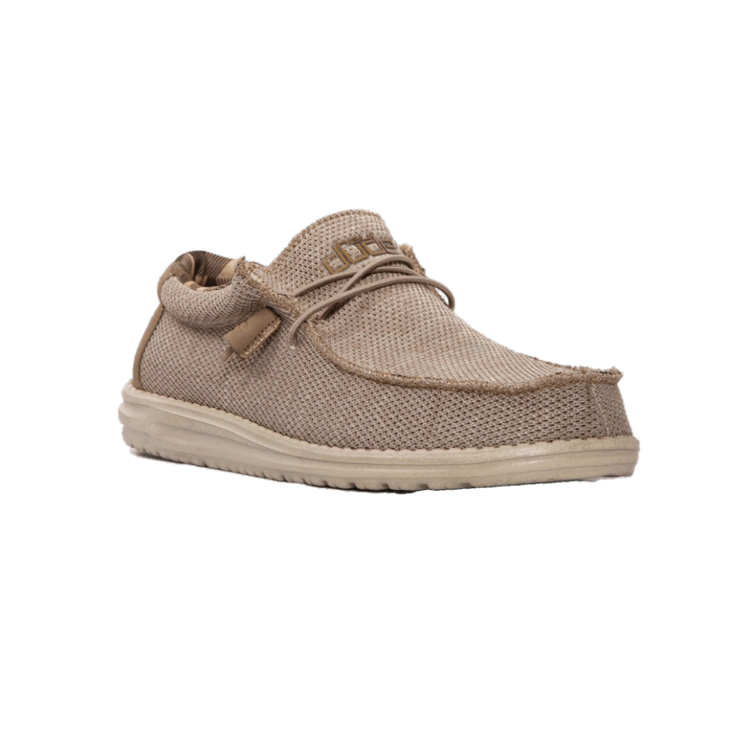 Hey Dude Men's Wally Timberwolf Slip Light Brown Shoes