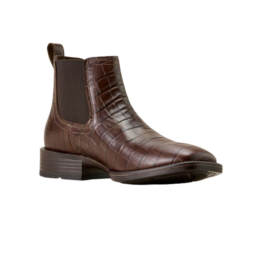 Ariat Men's Booker Chelsea Choc Croc Brown Booties