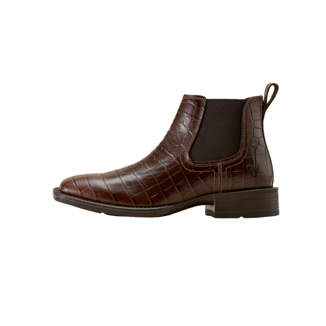 Ariat Men's Booker Chelsea Choc Croc Brown Booties