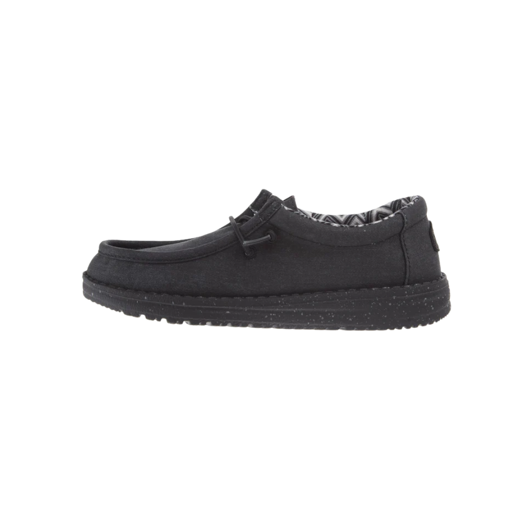 Hey Dude Youth Boy's Wally Canvas Black Shoes