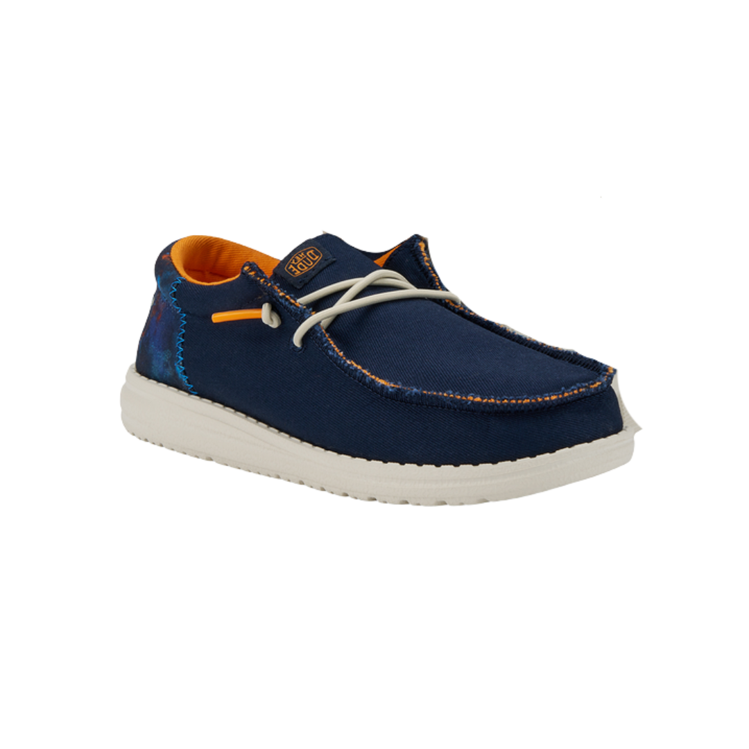 Hey Dude Youth Boy's Wally Funk Splatter Navy Shoes