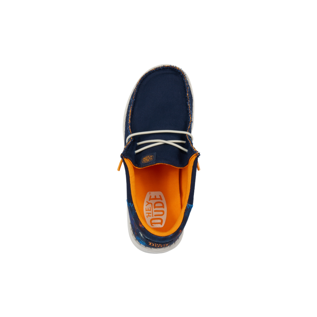 Hey Dude Youth Boy's Wally Funk Splatter Navy Shoes