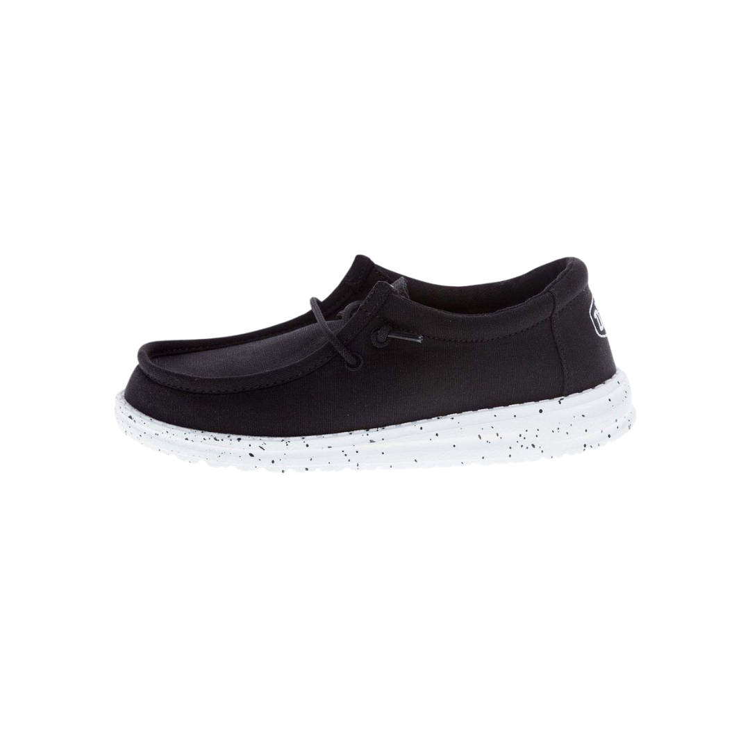 Hey Dude Youth Boy's Wally Canvas Black Shoes