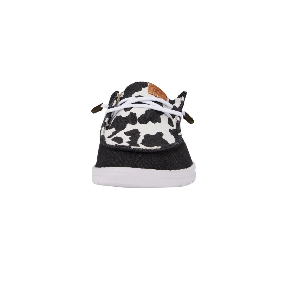 Hey Dude Women's Wendy Animal Black Cow Shoes
