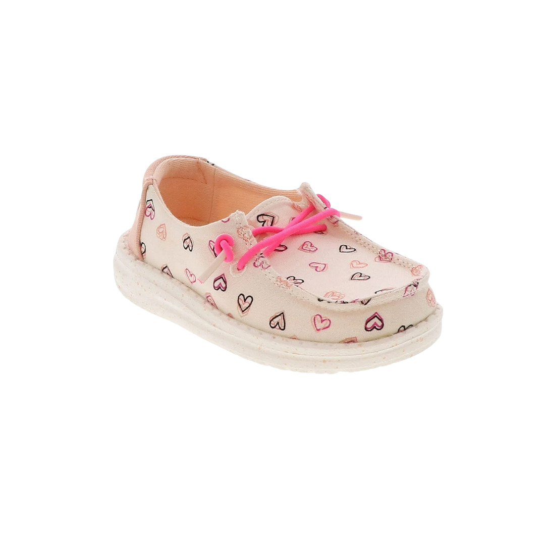 Hey Dude Toddler Girl's Wendy Double Hearts White Shoes