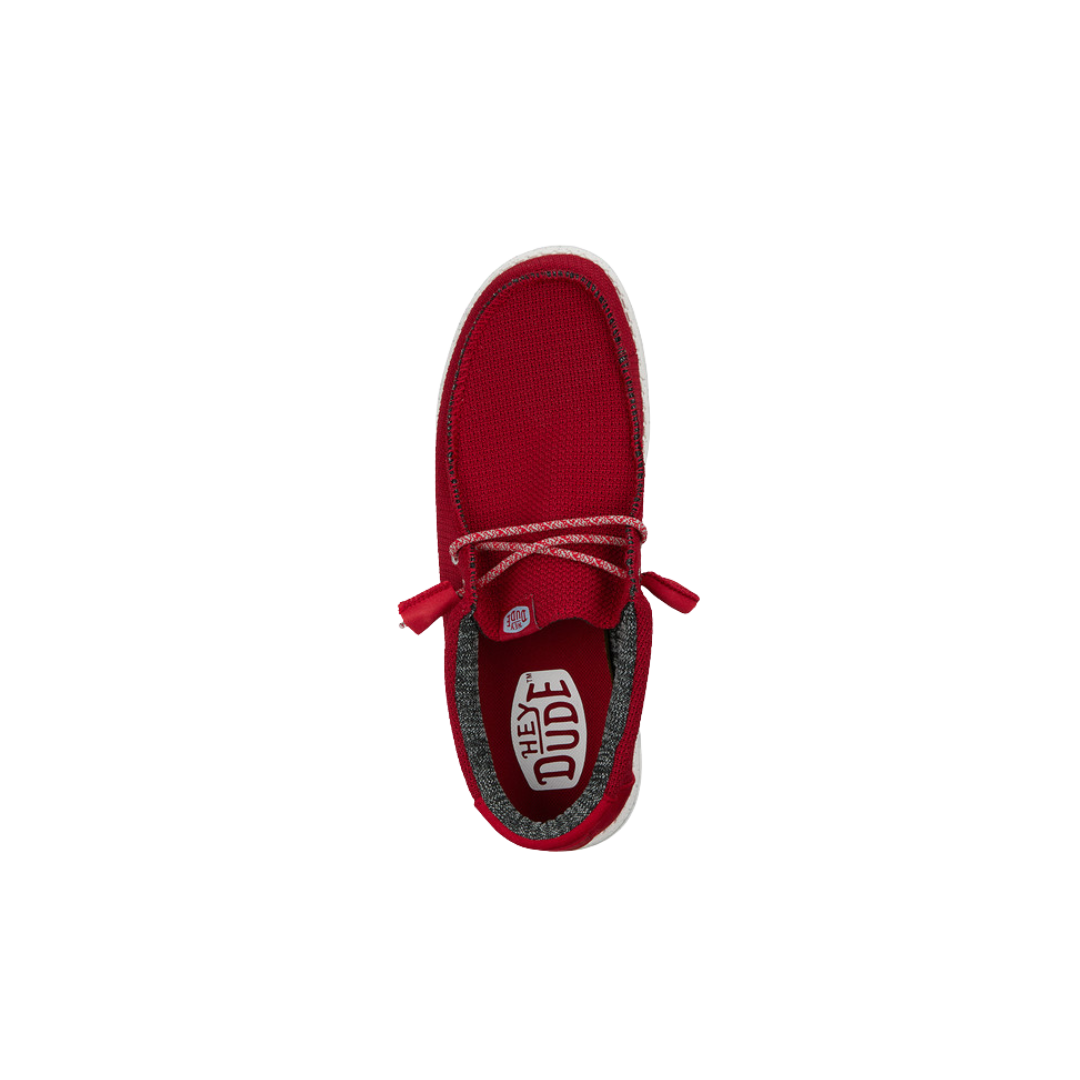 Hey Dude Men's Wally Sport Mesh Dark Red Shoes