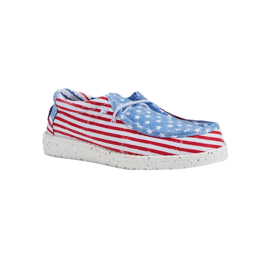 Hey Dude Youth Boy's Wally Flag Patriotic Shoes