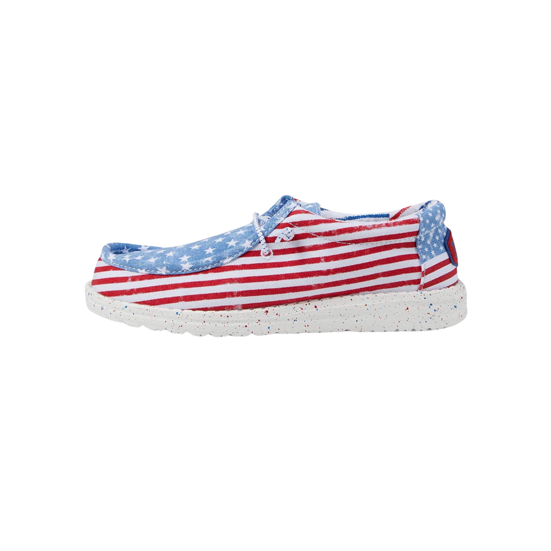 Hey Dude Youth Boy's Wally Flag Patriotic Shoes