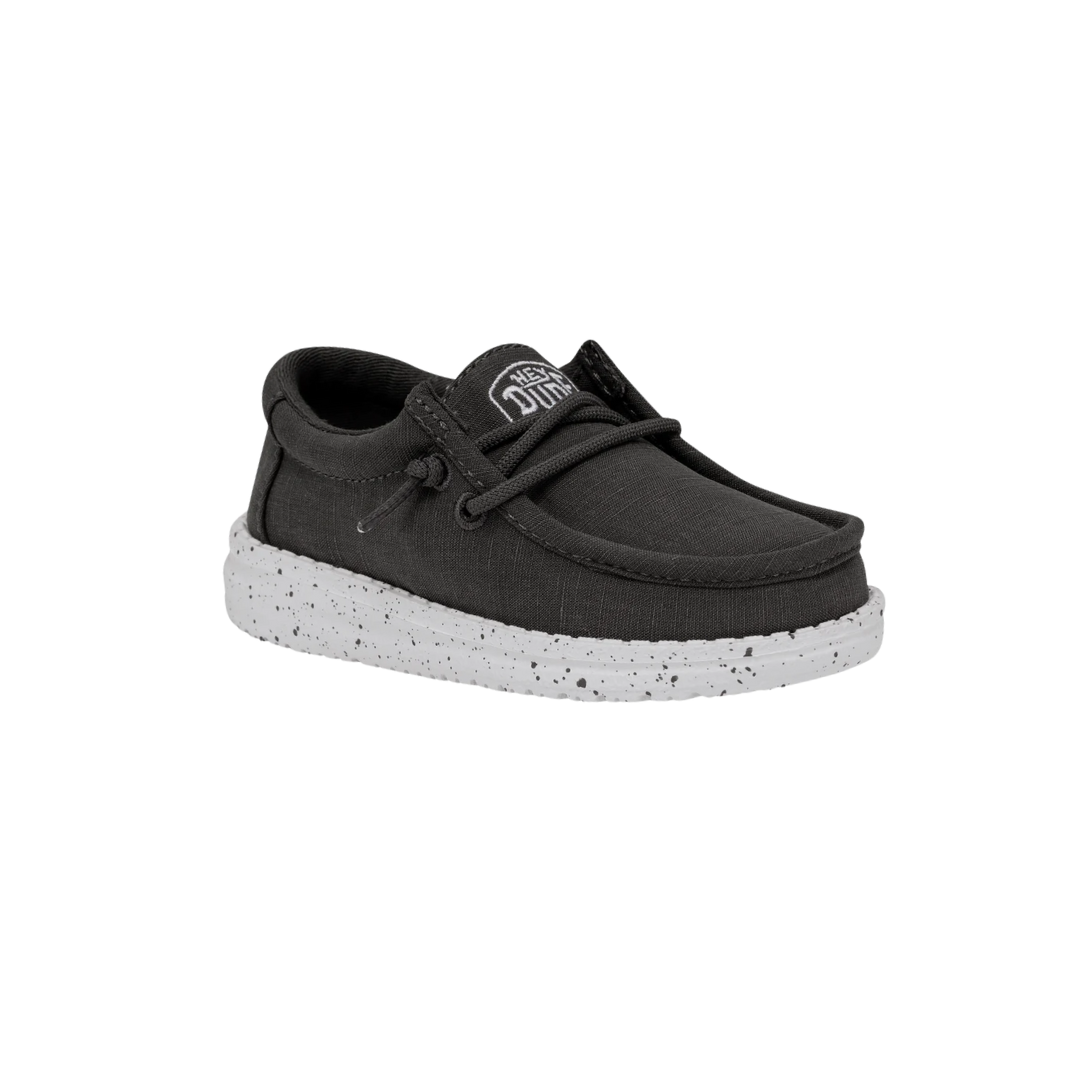 Hey Dude Toddler Boy's Wally Slub Canvas Dark Grey Shoes