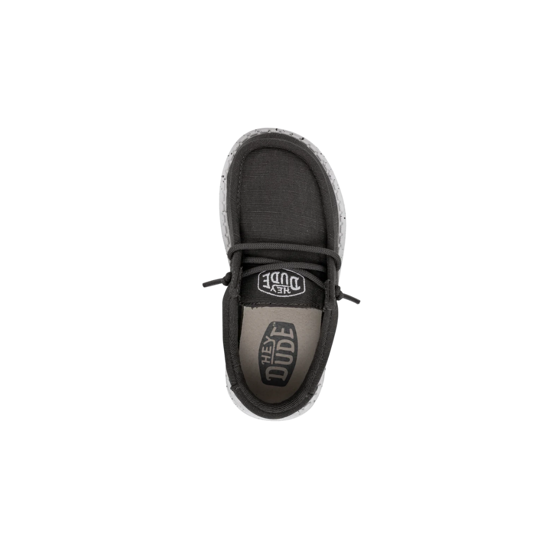 Hey Dude Toddler Boy's Wally Slub Canvas Dark Grey Shoes