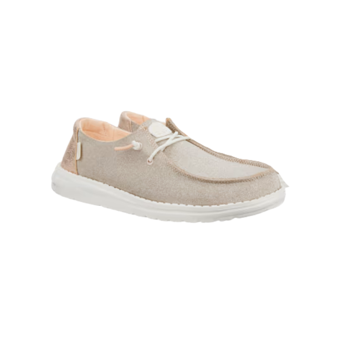 Hey Dude Women's Wendy Metallic Sparkle Rose Gold Shoes