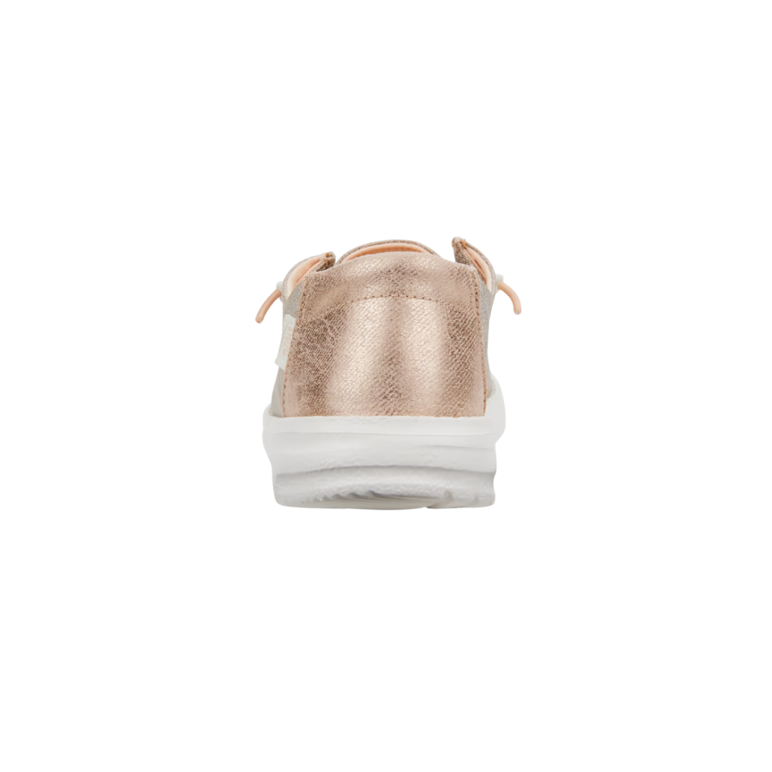Hey Dude Women's Wendy Metallic Sparkle Rose Gold Shoes