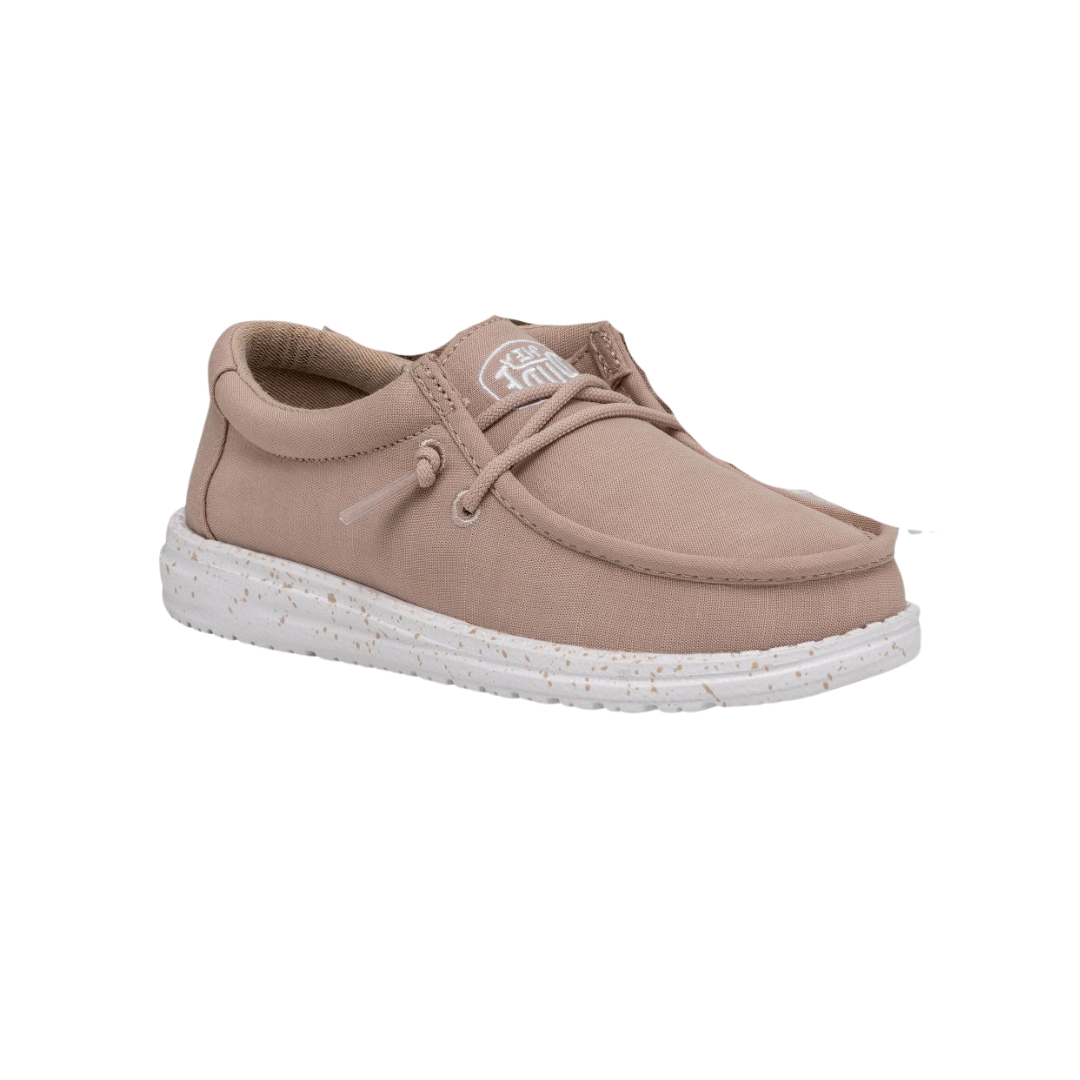 Hey Dude Youth Boy's Wally Canvas Tan Shoes