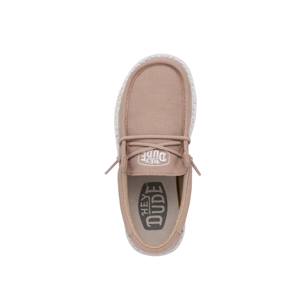 Hey Dude Youth Boy's Wally Canvas Tan Shoes