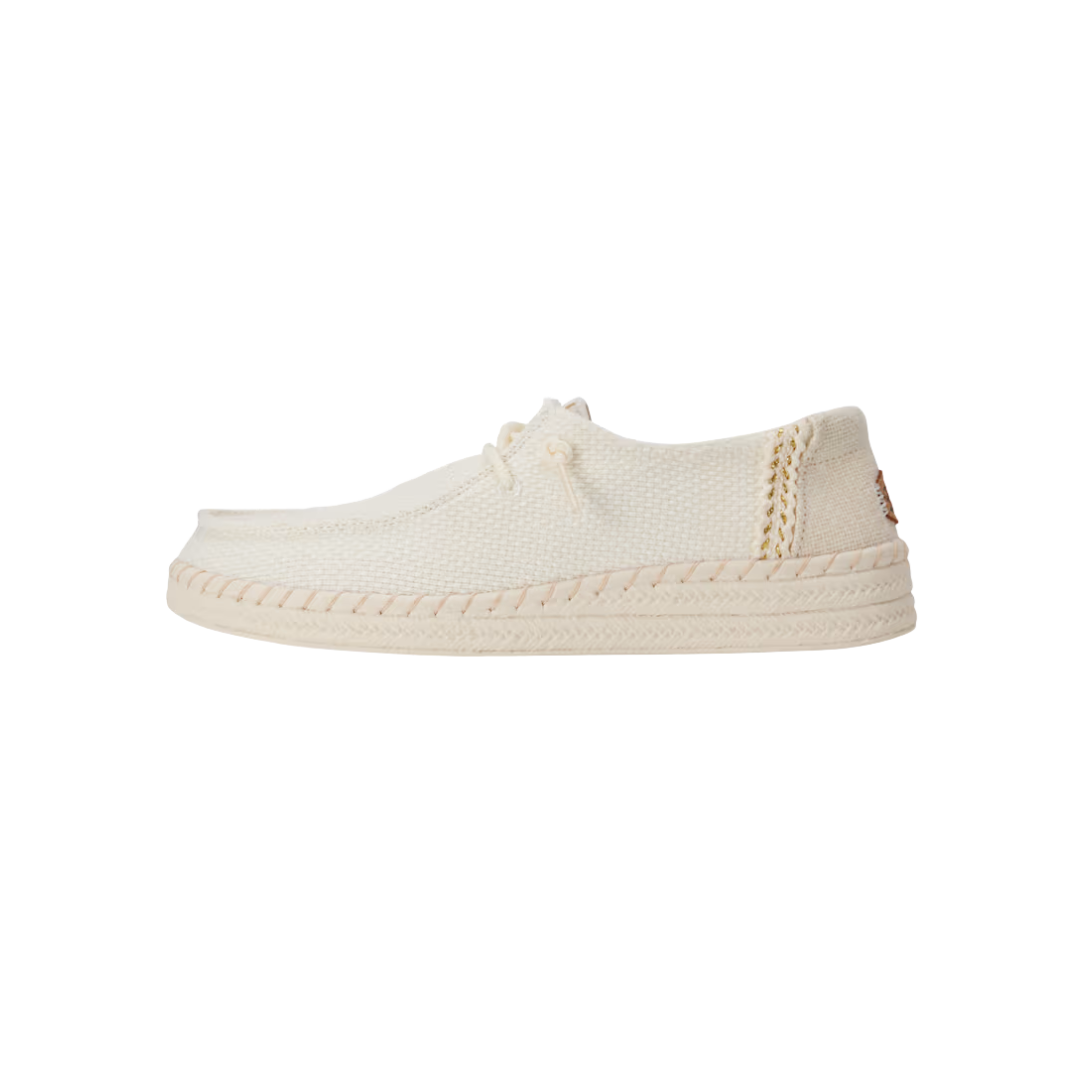Hey Dude Women's Wendy Espadrille Woven White Shoes