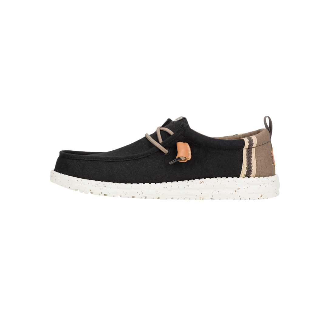 Hey Dude Men's Wally Craft Linen Black Shoes