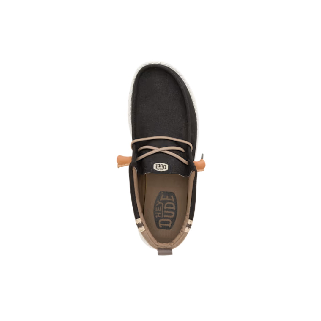 Hey Dude Men's Wally Craft Linen Black Shoes